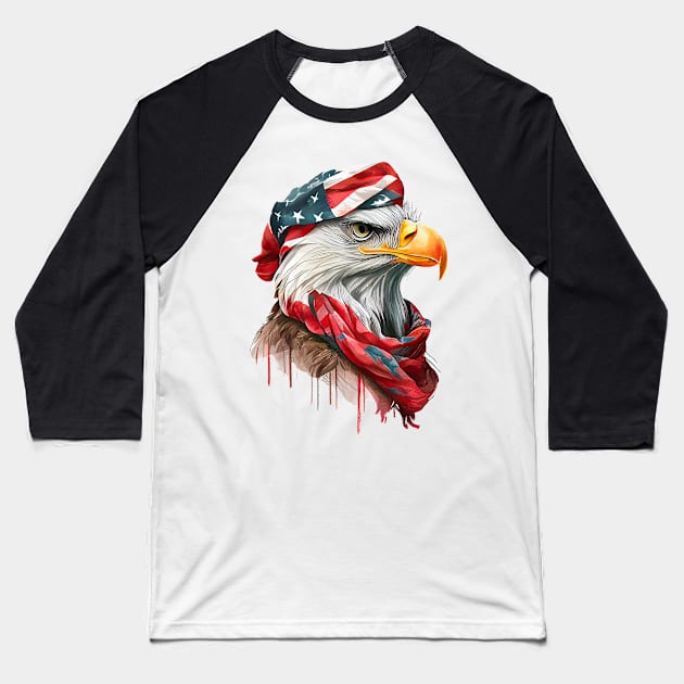 Cool American Eagle #1 Baseball T-Shirt by Chromatic Fusion Studio